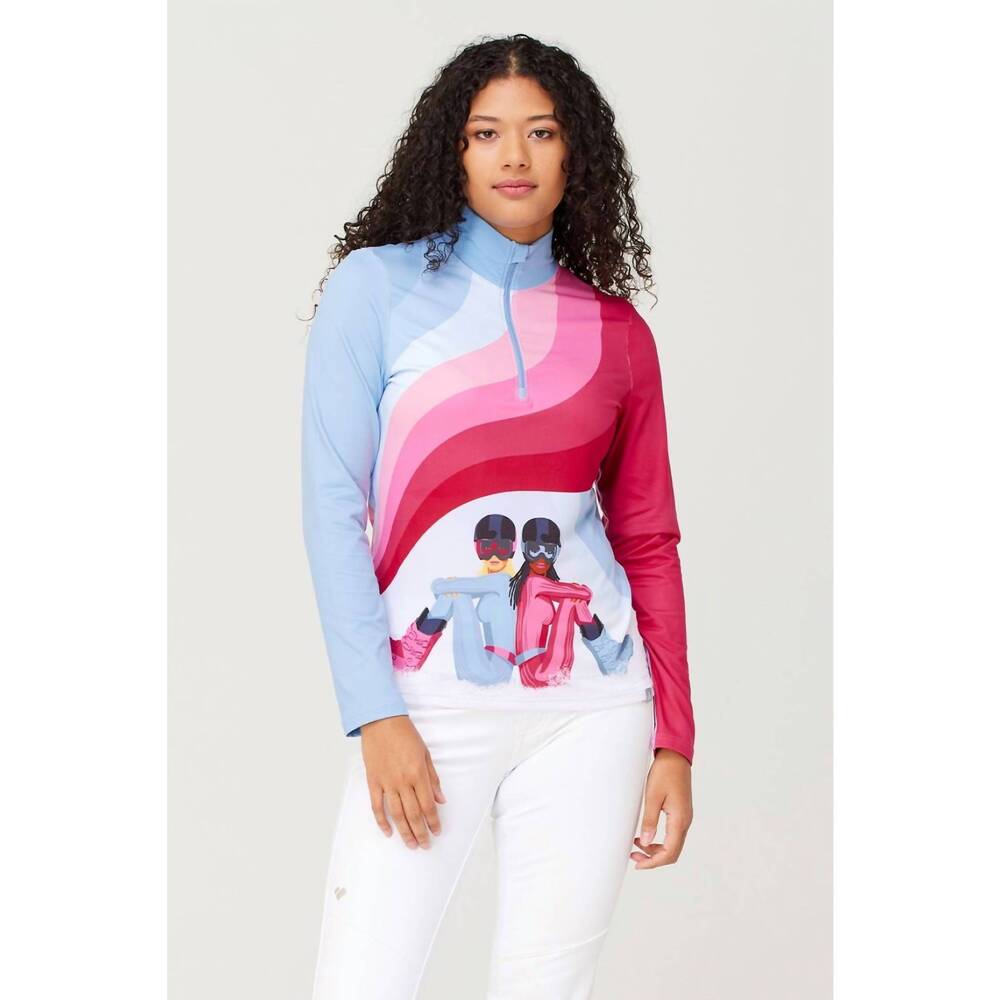 NEW KRIMSON KLOVER ski disco top in blue/pink